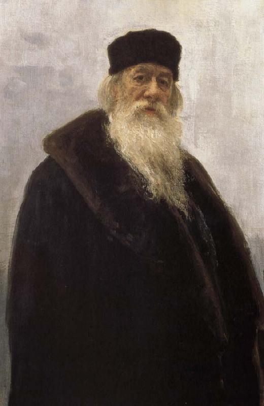 Ilia Efimovich Repin Leather wearing the Stasov